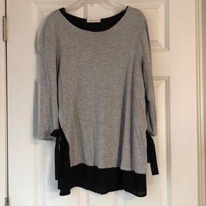 Black and Gray Tunic with Ribbons on the Sides